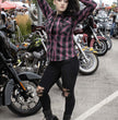 Milwaukee Leather MNG21604 Women's Casual Black with Pink Long Sleeve Casual Cotton Flannel Shirt