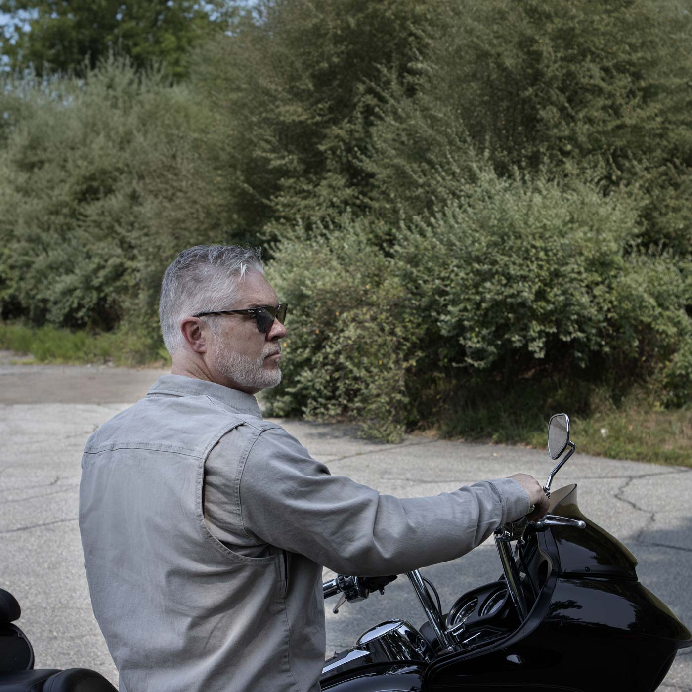 Milwaukee Leather MPM1621 Men's Grey CE Armored Long Sleeve Motorcycle Riders Shirt w/ Reinforced w/ Aramid Fibers