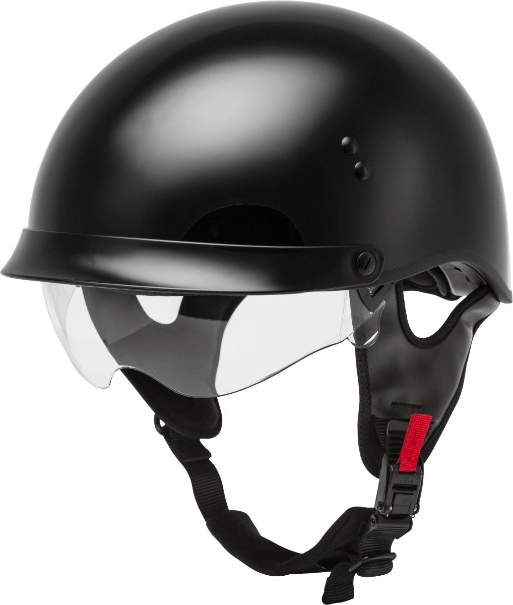 Gmax HH-65 Full Dressed Half Helmet Black