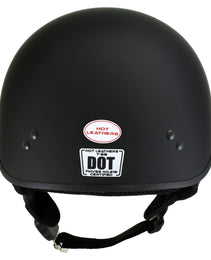 Hot Leathers HLT68-SP Flat Black The O.G. No Logo Motorcycle DOT Skull Cap Half Helmet Biker