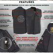 Milwaukee Leather MDM3000 Men's 'Brute' Concealed Snap Black Denim Club Style Vest w/ Hidden Zipper