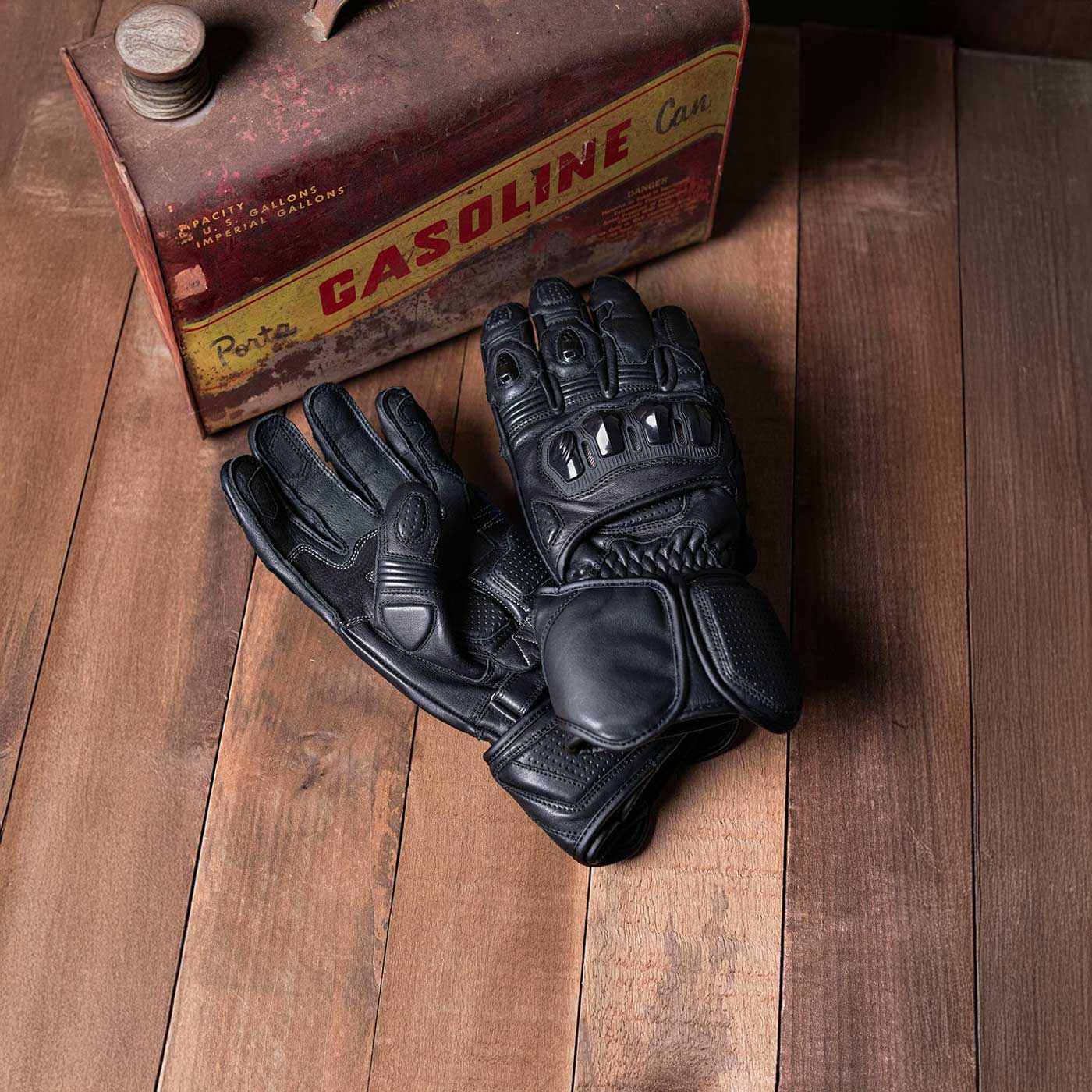 MMCC Men's Vader Racing Style Premium Leather Gauntlet Glove w/ i-Touch Technology - MMC70000