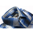 Milwaukee Leather MNG11635 Men's Flannel Plaid Blue and White Long Sleeve Cotton Button Down Shirt