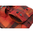 Milwaukee Leather MNG11641 Men's Flannel Plaid Shirt Orange with Red and Black Long Sleeve Cotton Button Down Shirt