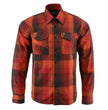 Milwaukee Leather MNG11641 Men's Flannel Plaid Shirt Orange with Red and Black Long Sleeve Cotton Button Down Shirt