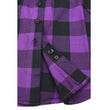 Milwaukee Leather MNG21619 Women's Black and Purple Long Sleeve Cotton Flannel Shirt