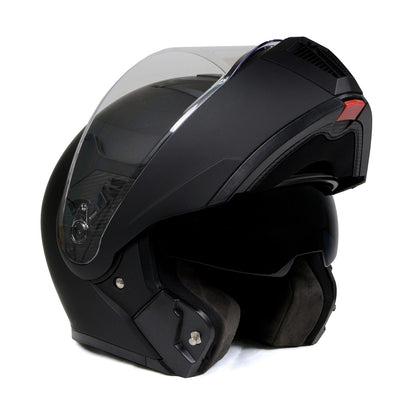 Milwaukee Helmets MPH9812DOT Flat Black Menace Advanced Motorcycle Modular Helmet Biker w/ Drop Down Visor