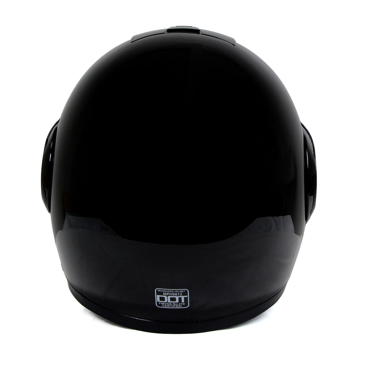 Milwaukee Helmets MPH9813DOT Gloss Black Menace DOT Approved Motorcycle Modular Helmet w/ Drop Down Visor