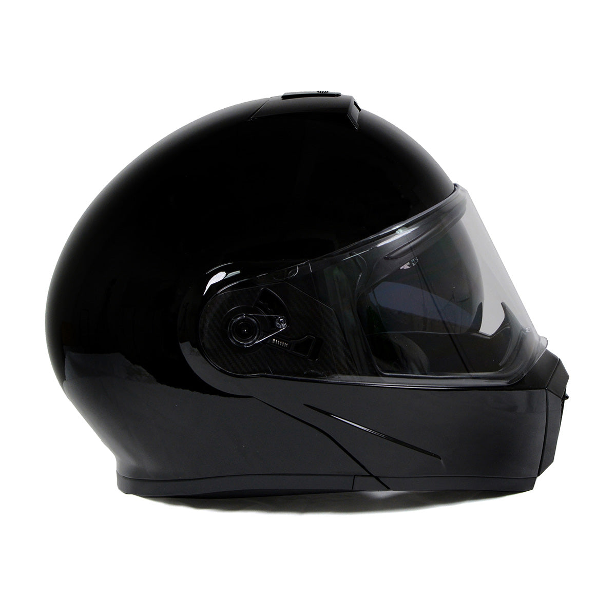 Milwaukee Helmets MPH9813DOT Gloss Black Menace DOT Approved Motorcycle Modular Helmet w/ Drop Down Visor