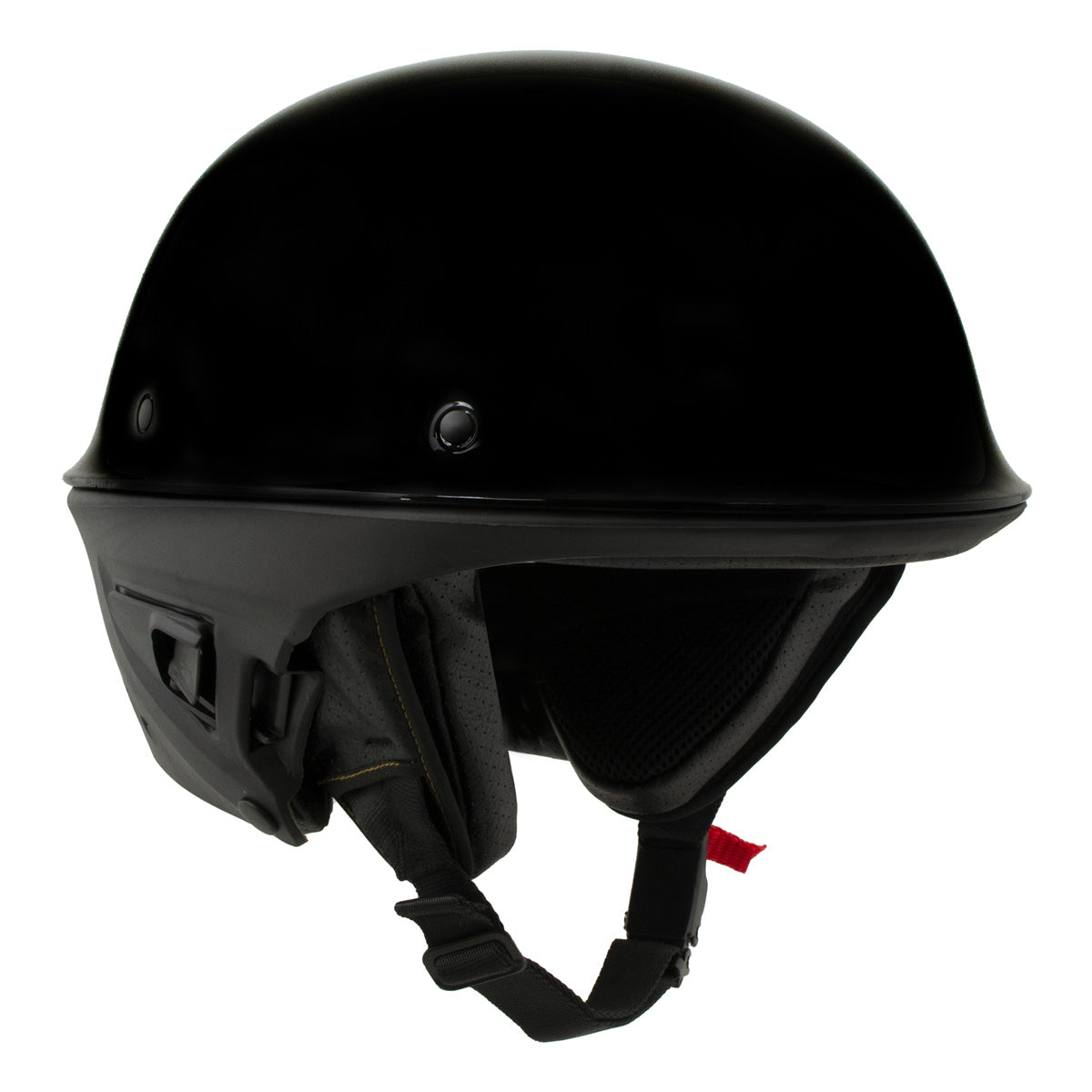 Milwaukee Helmets MPH9831DOT Rascal 3/4 Open Face Gloss Black 2 in 1 Motorcycle Biker DOT Helmet