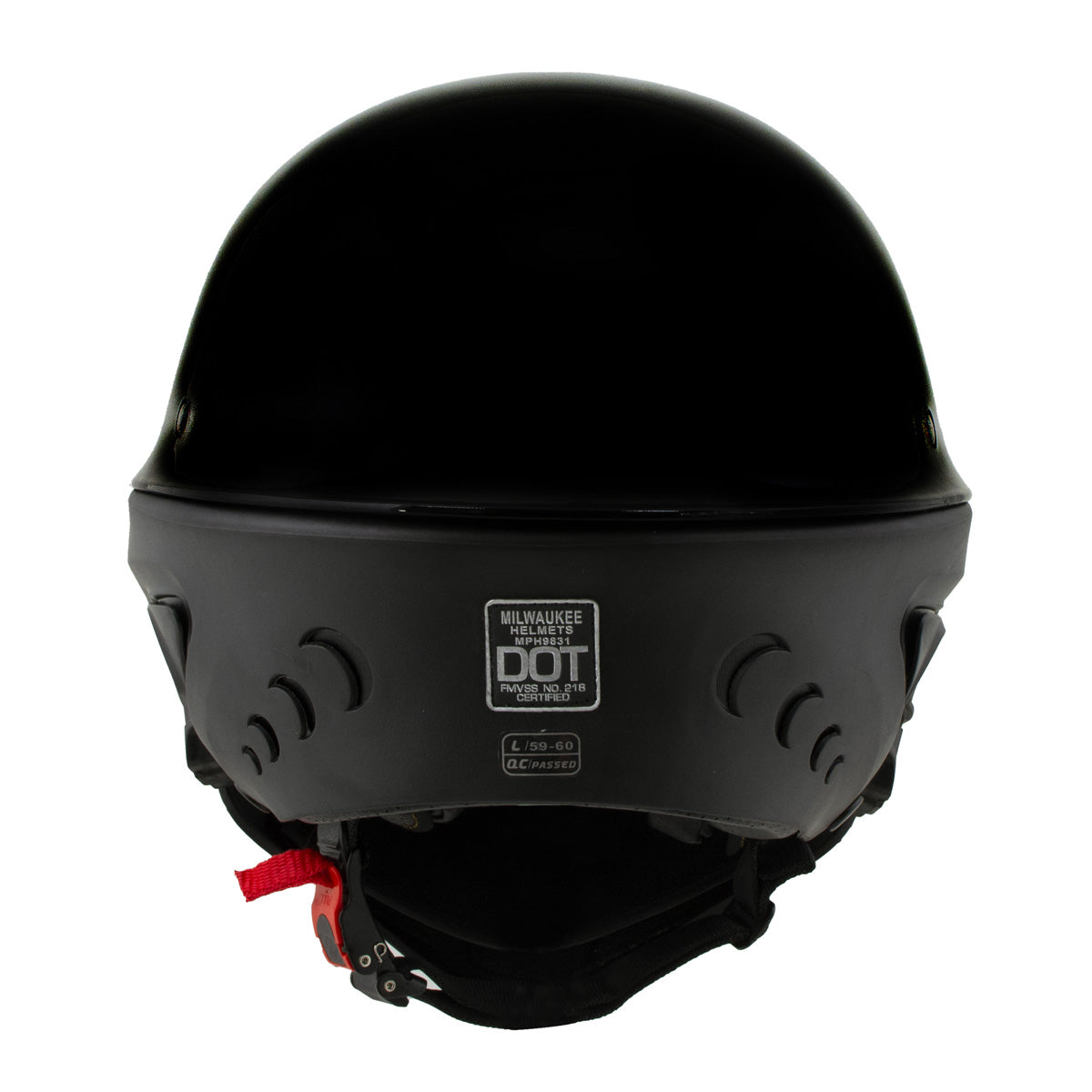 Milwaukee Helmets MPH9831DOT Rascal 3/4 Open Face Gloss Black 2 in 1 Motorcycle Biker DOT Helmet