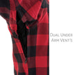 Milwaukee Leather MPM1631 Men's Plaid Flannel Biker Shirt with CE Approved Armor - Reinforced w/ Aramid Fiber