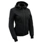 Nexgen Heat MPL2761SET Women's Black 'Heated' Soft Shell Racing Style Heated Jacket for Hiking Riding