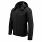 Nexgen Heat MPM1767SET Men's Black 'Heated' Soft Shell Hooded Zipper Front Jacket with Detachable Hood
