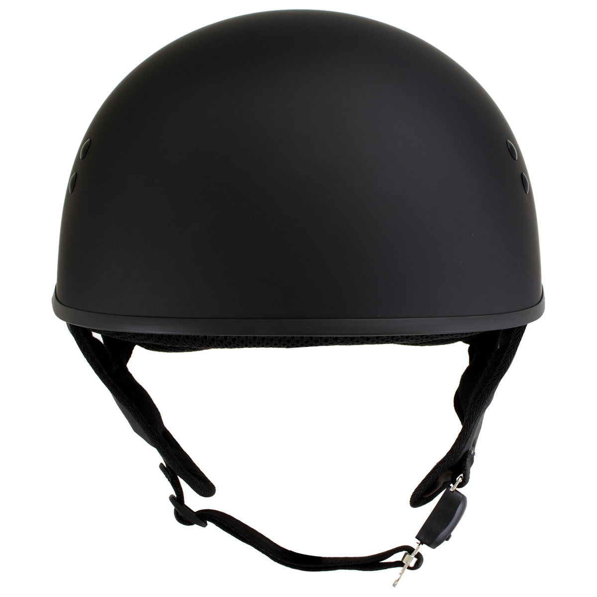 Hot Leathers HLT68-SP Flat Black The O.G. No Logo Motorcycle DOT Skull Cap Half Helmet Biker