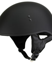 Hot Leathers HLT68-SP Flat Black The O.G. No Logo Motorcycle DOT Skull Cap Half Helmet Biker