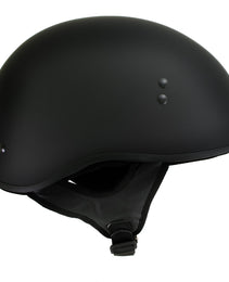 Hot Leathers HLT68-SP Flat Black The O.G. No Logo Motorcycle DOT Skull Cap Half Helmet Biker